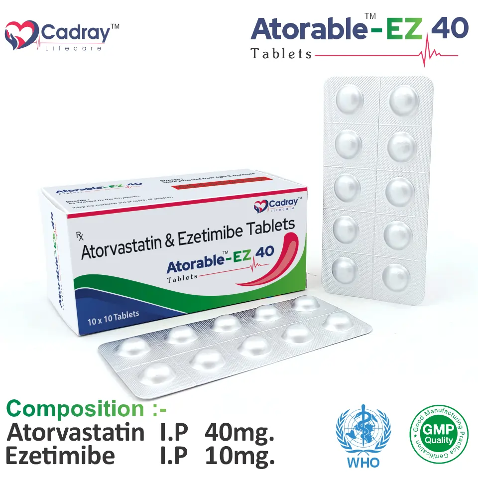 Atorvastatin 40mg Ezetimibe 10mg Tablet from Top Pharma Company in India